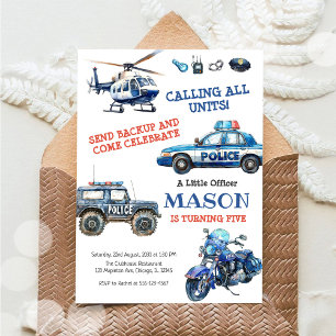 Invitación de cumpleaños de la policía Fiesta de o