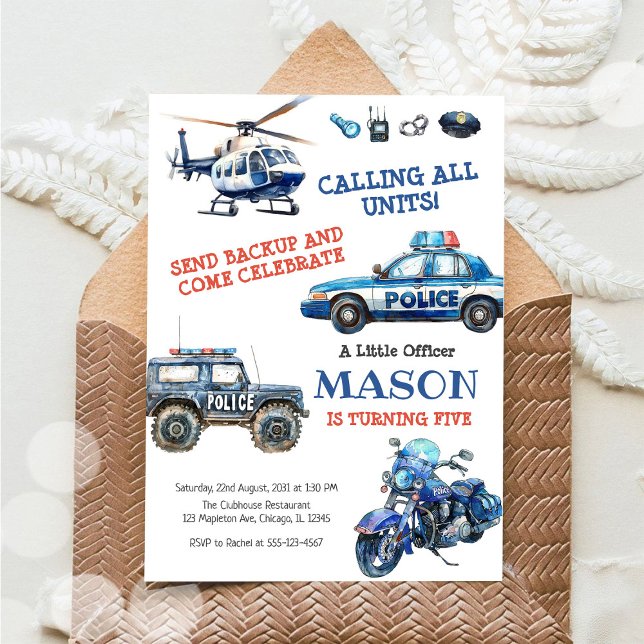 Invitación de cumpleaños de la policía Fiesta de o (Subido por el creador)