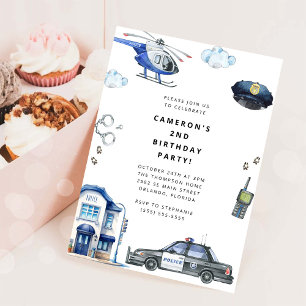 Invitación de cumpleaños de la policía Fiesta de o