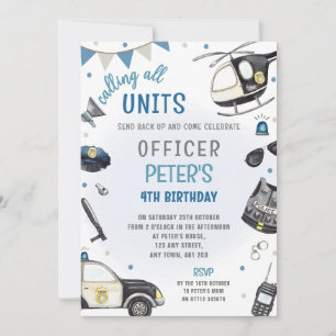 Invitación de cumpleaños de la policía - Oficial d