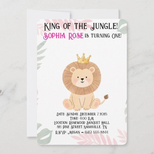 Invitación de cumpleaños de la primera Corona salv (Anverso)