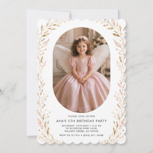 Invitación de cumpleaños de la princesa ángel niña