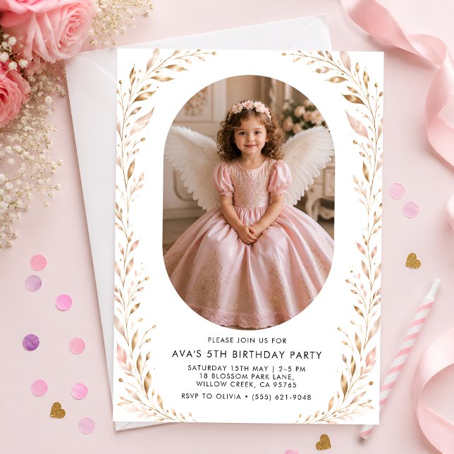 Invitación de cumpleaños de la princesa ángel niña (Subido por el creador)