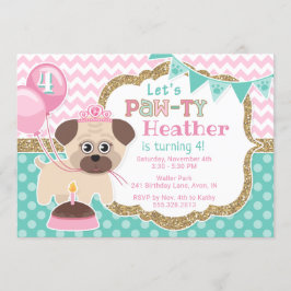 Invitación de cumpleaños de la princesa chica Cute