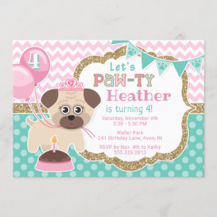 Invitación de cumpleaños de la princesa chica Cute