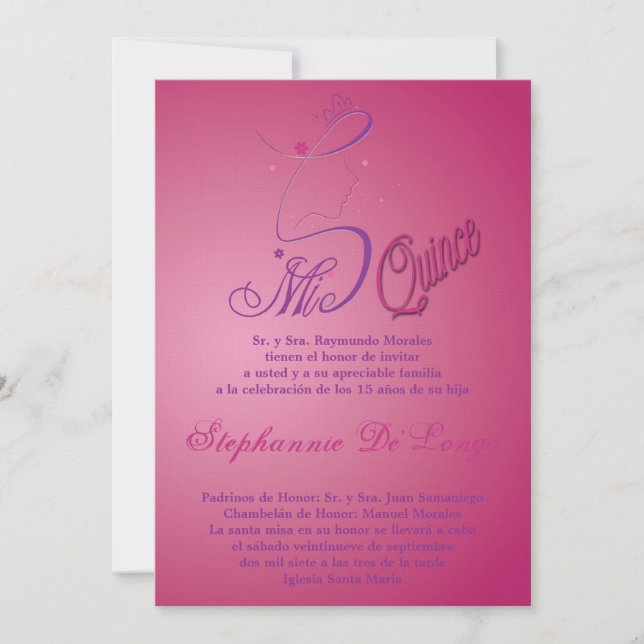Invitación de cumpleaños de la Princesa Chica Quin (Anverso)