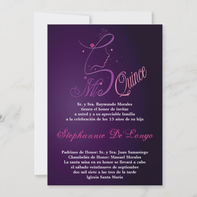 Invitación de cumpleaños de la Princesa Chica Quin (Anverso)
