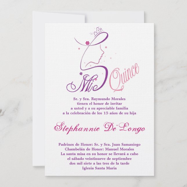 Invitación de cumpleaños de la Princesa Chica Quin (Anverso)