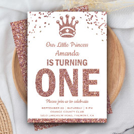 Invitación de cumpleaños de la princesa con brillo