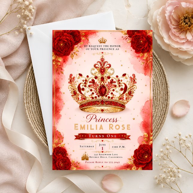 Invitación de cumpleaños de la princesa Corona de  (Subido por el creador)
