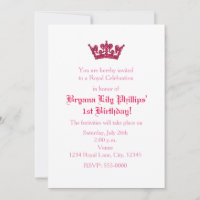 Invitación de cumpleaños de la princesa de la coro