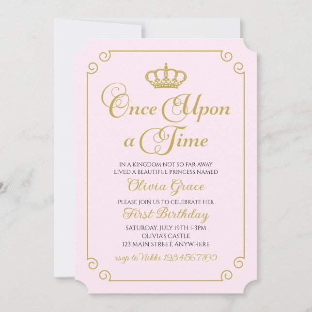 Invitación de cumpleaños de la princesa de oro Éra (Anverso)