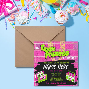 Invitación de cumpleaños de la princesa fresca
