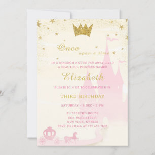 Invitación de cumpleaños de la Princesa purpurina