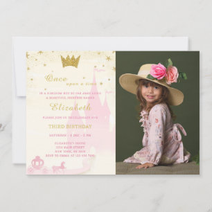 Invitación de cumpleaños de la princesa purpurina