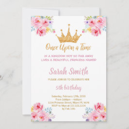 Invitación de cumpleaños de la Princesa purpurina