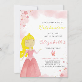 Invitación de cumpleaños de la princesa roja