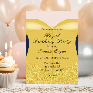Invitación de Cumpleaños de la Princesa Royal Gold