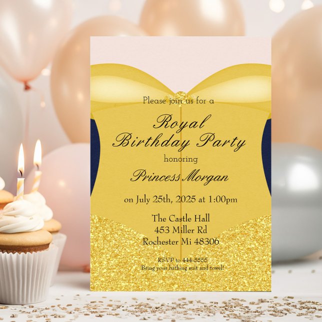 Invitación de Cumpleaños de la Princesa Royal Gold (Subido por el creador)