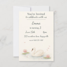 Invitación de cumpleaños de la princesa swan de ch