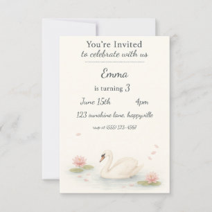 Invitación de cumpleaños de la princesa swan de ch