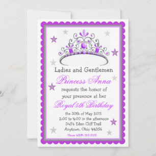 Invitación de cumpleaños de la princesa Tiara