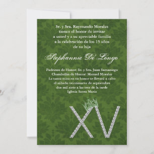 Invitación de cumpleaños de la Quinceanera Emeral 