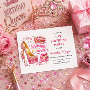 Invitación de cumpleaños de la Reina de Confeti de