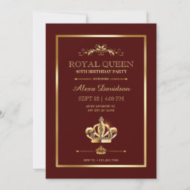 Invitación de cumpleaños de la Reina de la Corona 