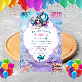 Invitación de cumpleaños de la sirena de esparkle