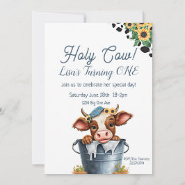 Invitación de cumpleaños de la vaca sagrada