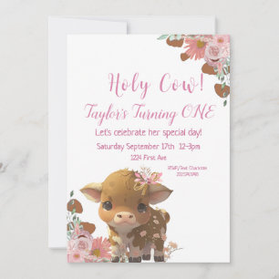 Invitación de cumpleaños de la vaca sagrada