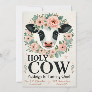 Invitación de cumpleaños de la vaca sagrada
