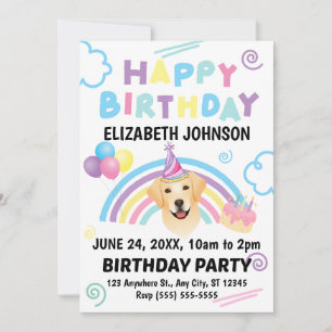 Invitación de Cumpleaños de Labrador Retriever