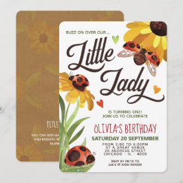 Invitación de cumpleaños de Lady Bug moderna