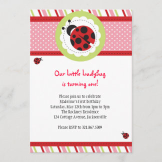 Invitación de cumpleaños de Ladybug