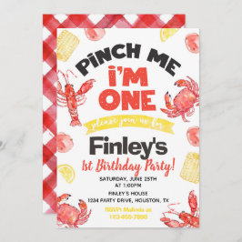 Invitación de cumpleaños de langosta | 1 cumpleaño