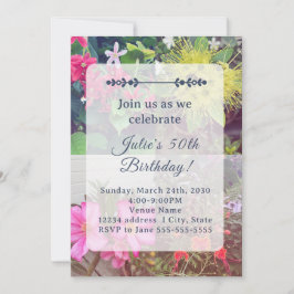 Invitación de cumpleaños de las flores
