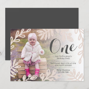 Invitación de cumpleaños de las flores de cosecha