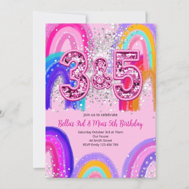 Invitación de cumpleaños de las hermanas 3ª y 5ª (Anverso)