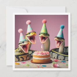 Invitación de cumpleaños de las serpientes comiend