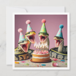 Invitación de cumpleaños de las serpientes comiend