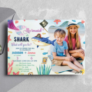 Invitación de cumpleaños de las Sirenas y los Pira
