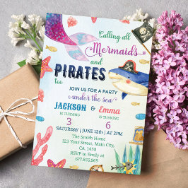 Invitación de cumpleaños de las Sirenas y los Pira