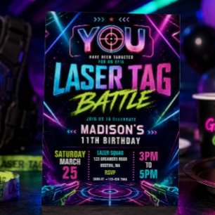 Invitación de cumpleaños de Laser Tag
