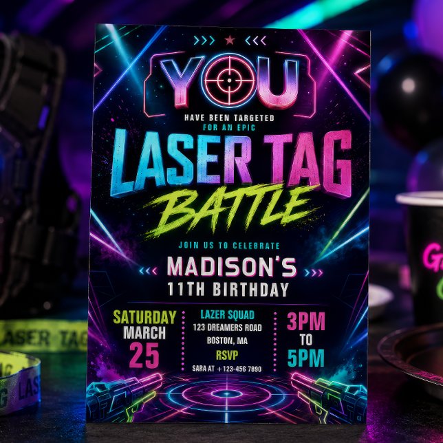 Invitación de cumpleaños de Laser Tag (Subido por el creador)