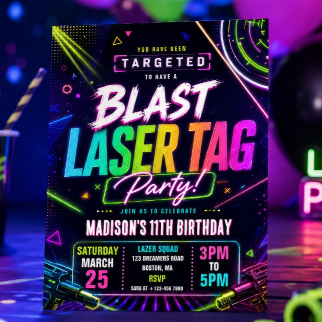 Invitación de cumpleaños de Laser Tag (Subido por el creador)