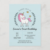 Invitación de cumpleaños de Laurel con lindo unico