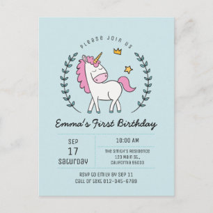 Invitación de cumpleaños de Laurel con lindo unico