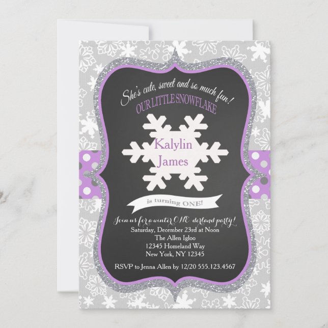 Invitación de cumpleaños de LavendarWinter ONE-der (Anverso)